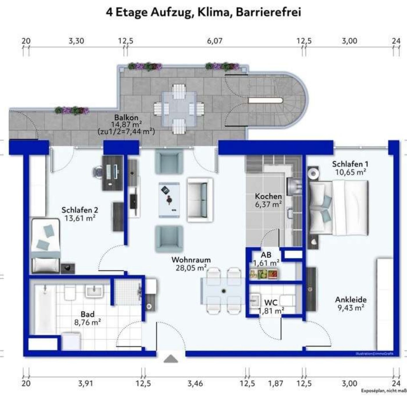 Grundriss 1 – Exklusive 87 m² Wohnung in Düsseldorf-Flingern Süd